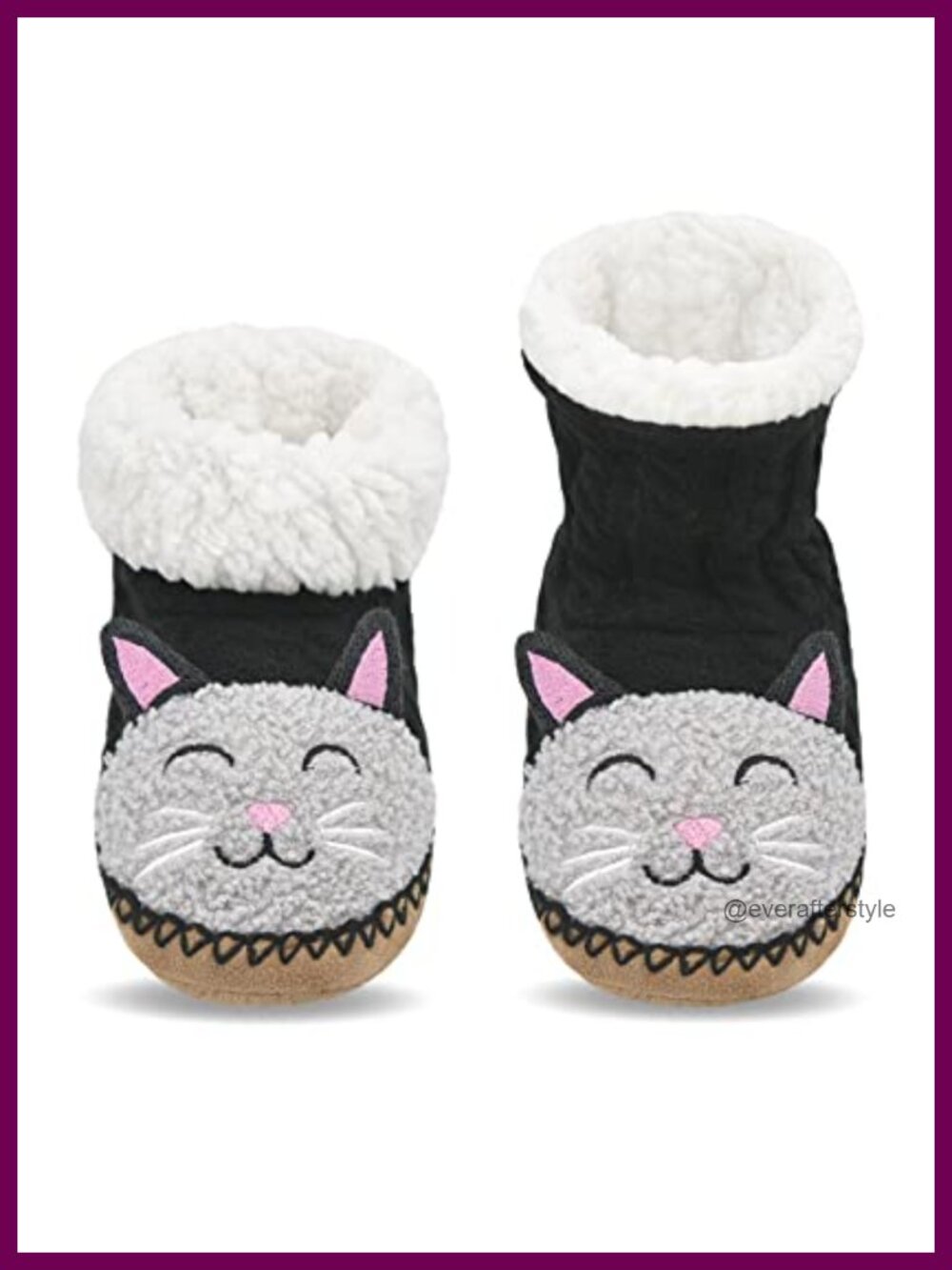 Fuzzy Sherpa Lined Slipper Socks Non Slip House Booties